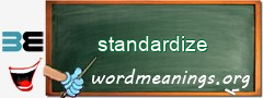 WordMeaning blackboard for standardize